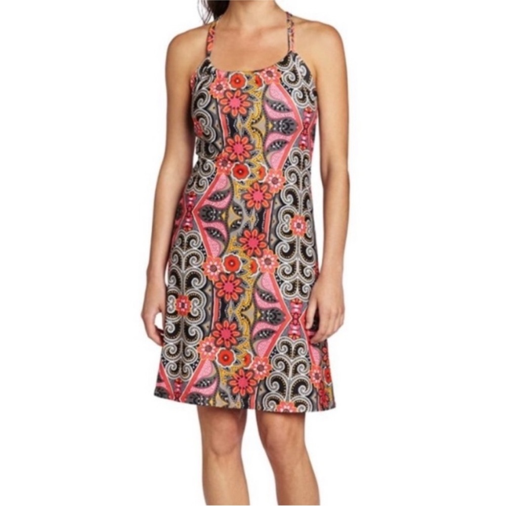 Prana Quinn Malibu Coral Halter Dress Size Medium